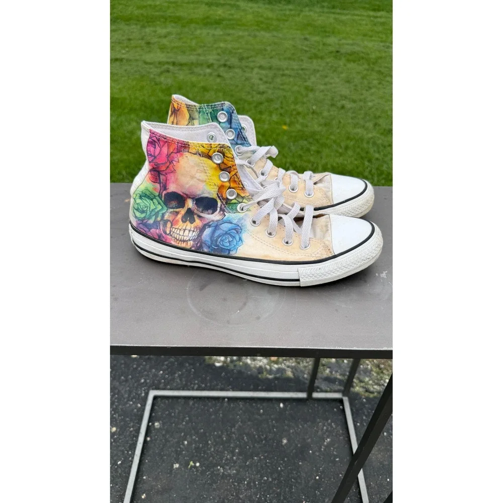 Converse Chuck Taylor All Star Sugar Skull Rose High  Sneakers 169106F Mens 6.5 - Picture 5 of 13